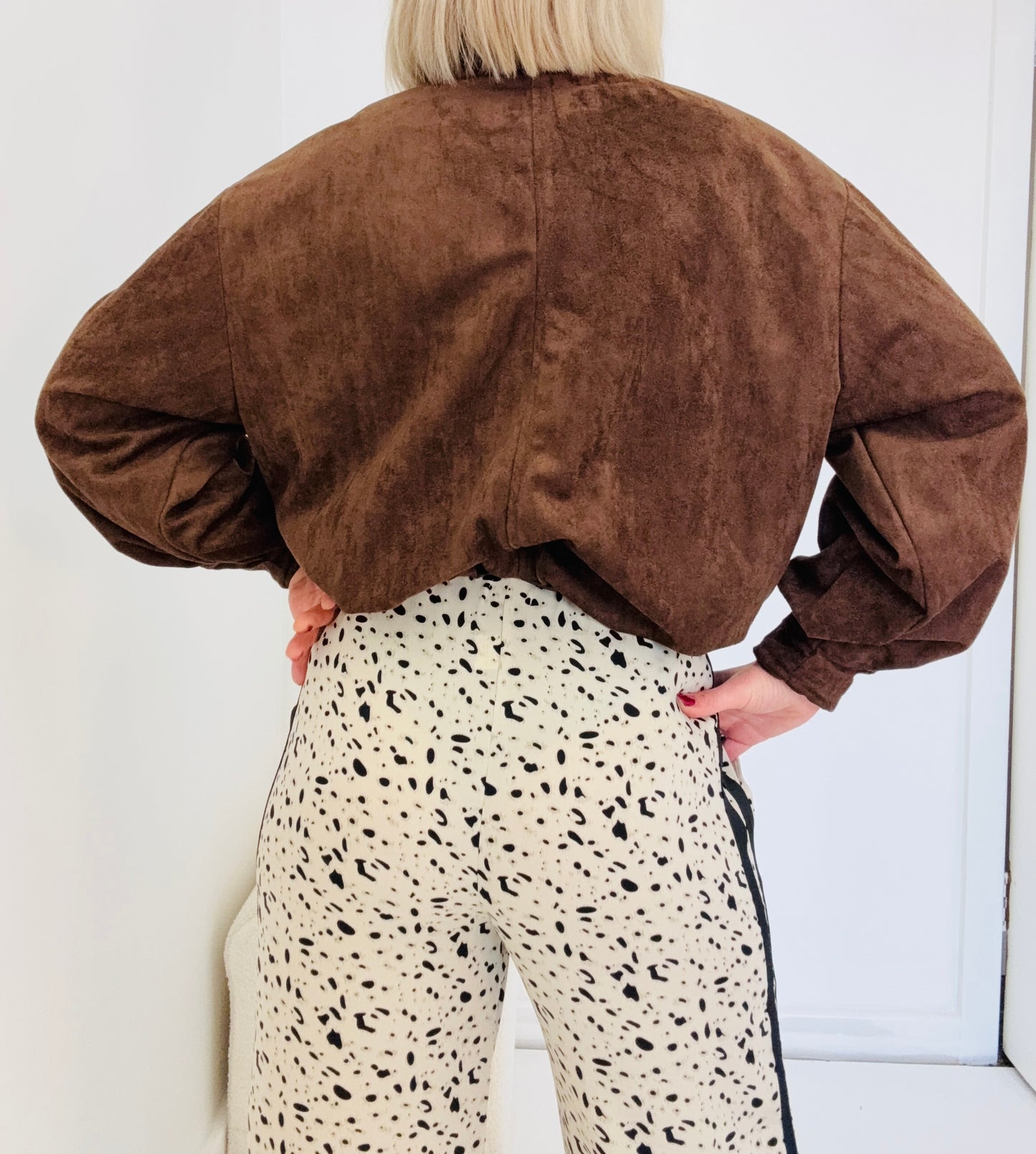 Luna suede Bomber- Chocolate