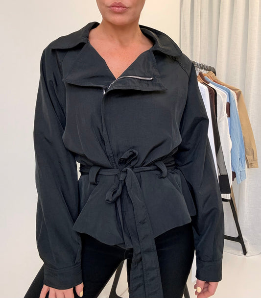 Bellini Tie Waist Jacket - Black