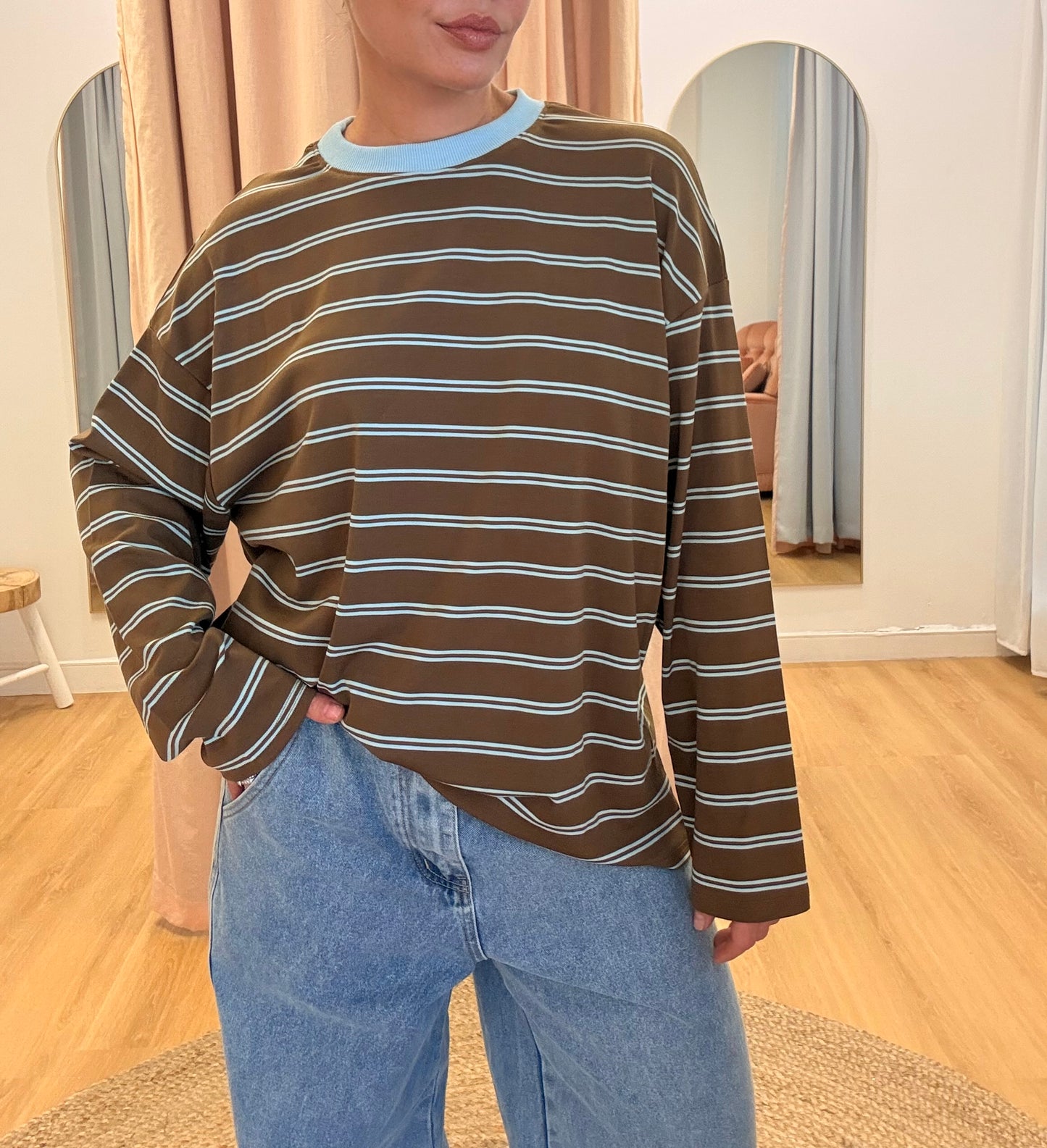 By Frankie/ Bonnie Long Sleeve- Mocha/ Sky