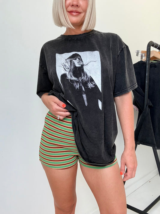 By Frankie/ Knit Shorts- Green/Mocha