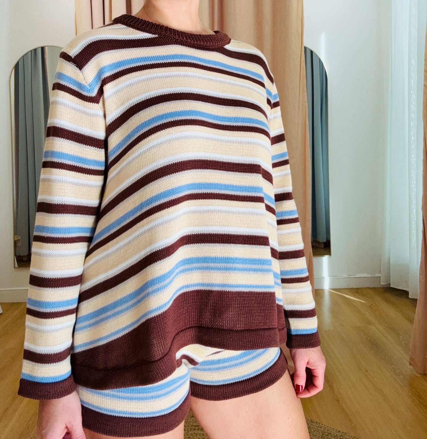 By Frankie/ Sofia Knit Set- Sky/Mocha
