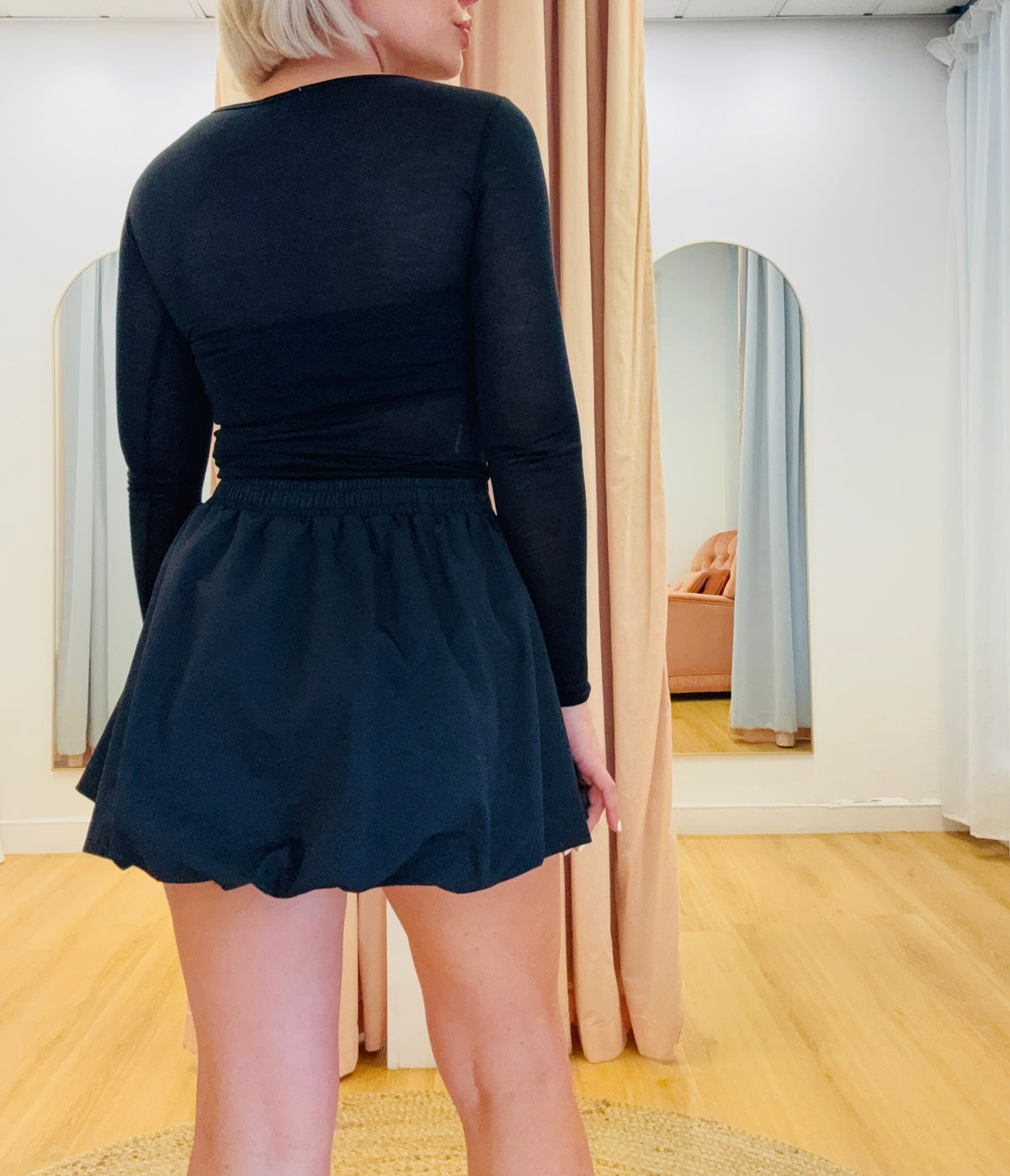 Remi Bubble Skort- Black