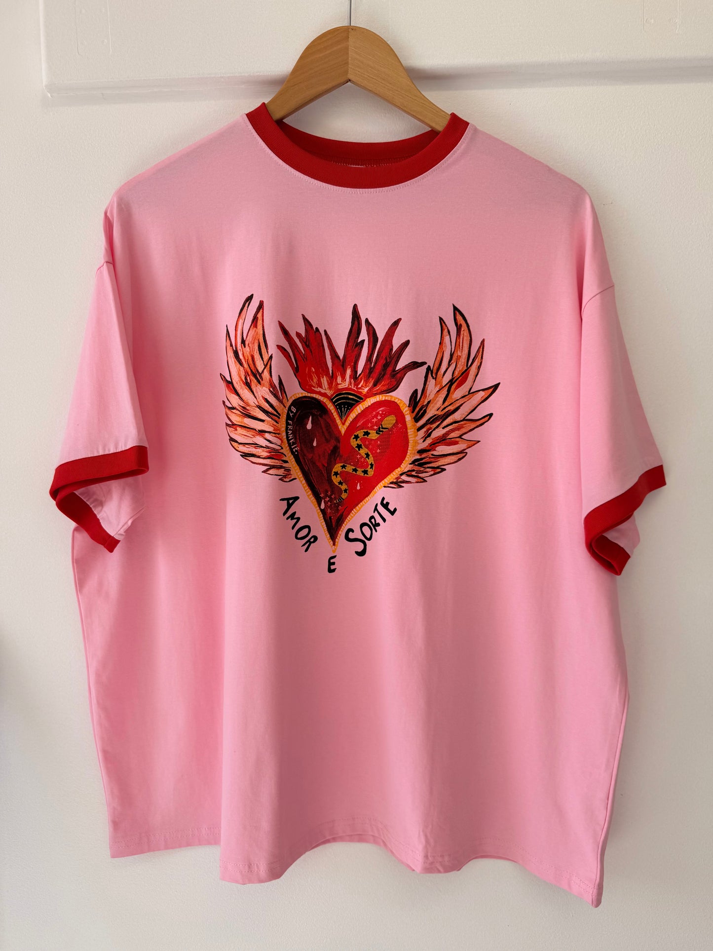 By Frankie/ Amor Tee- Pink/Red