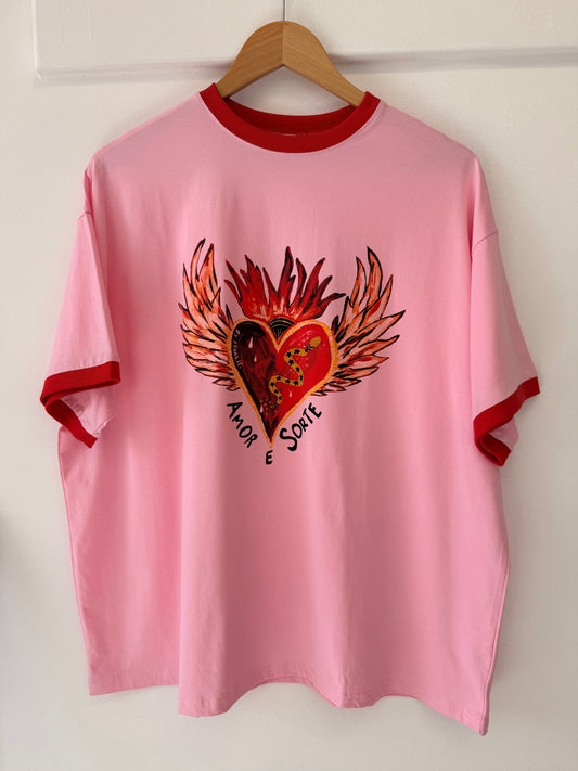 By Frankie/ Amor Tee- Pink/Red