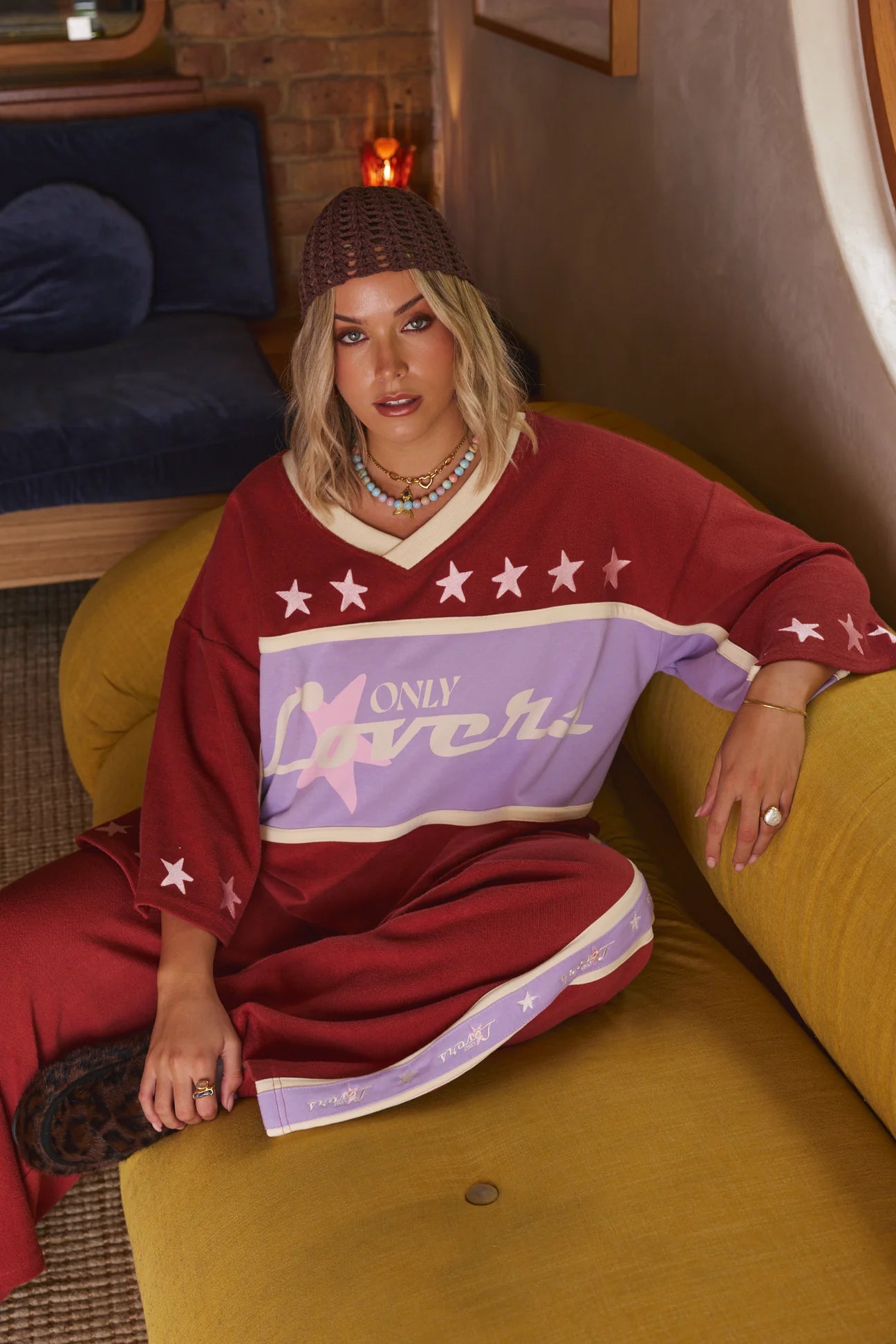 ONLY LOVERS LEFT-
SURF LEAGUE JERSEY - BURGUNDY