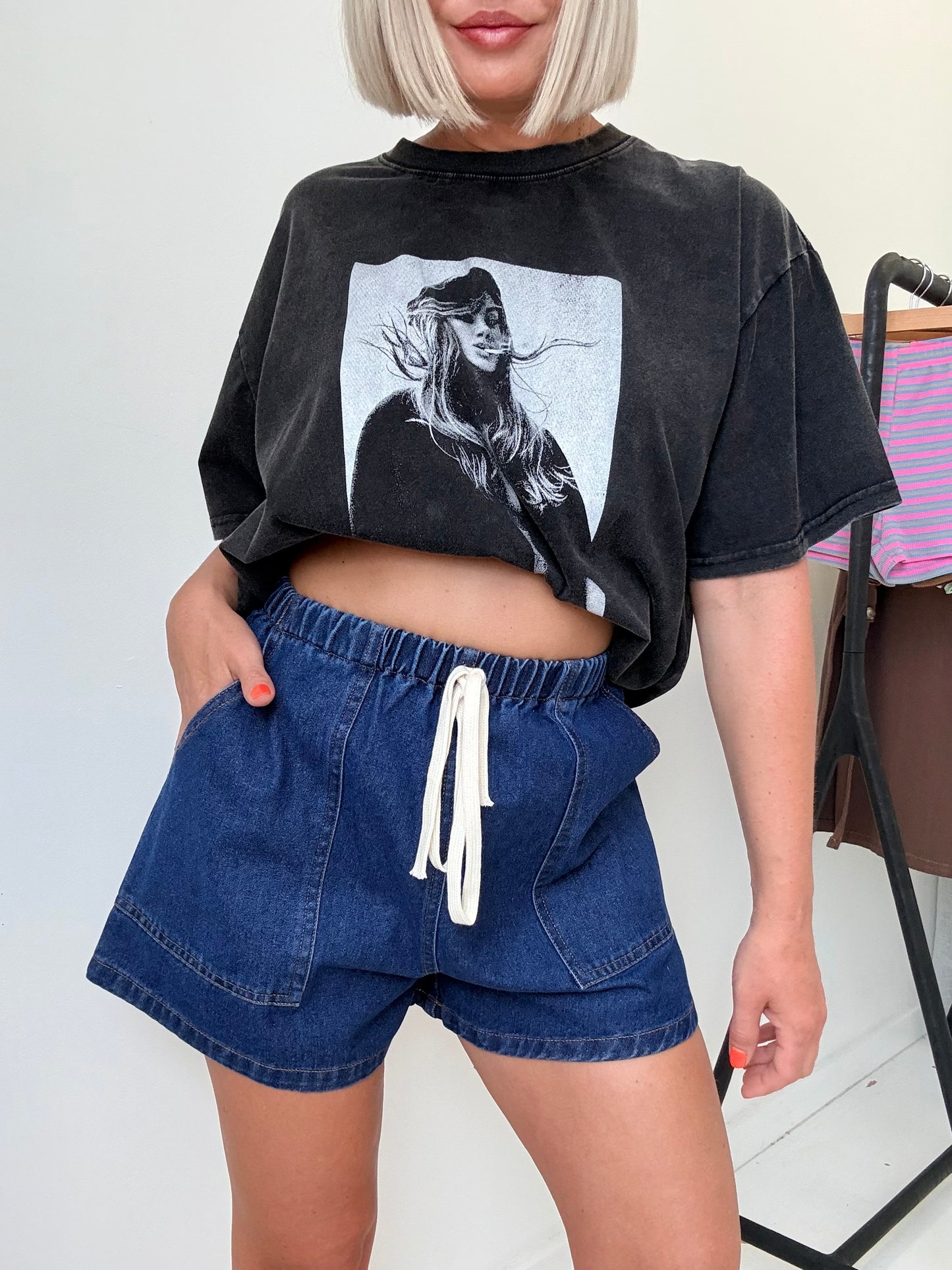 By Frankie/ Luna Denim Shorts- Dark Wash