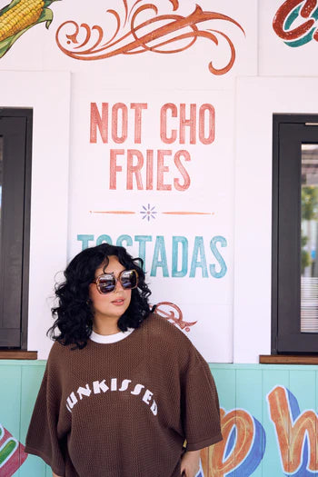 Hibiscus Hotel/ Sunkissed Chocolate Knit Tee