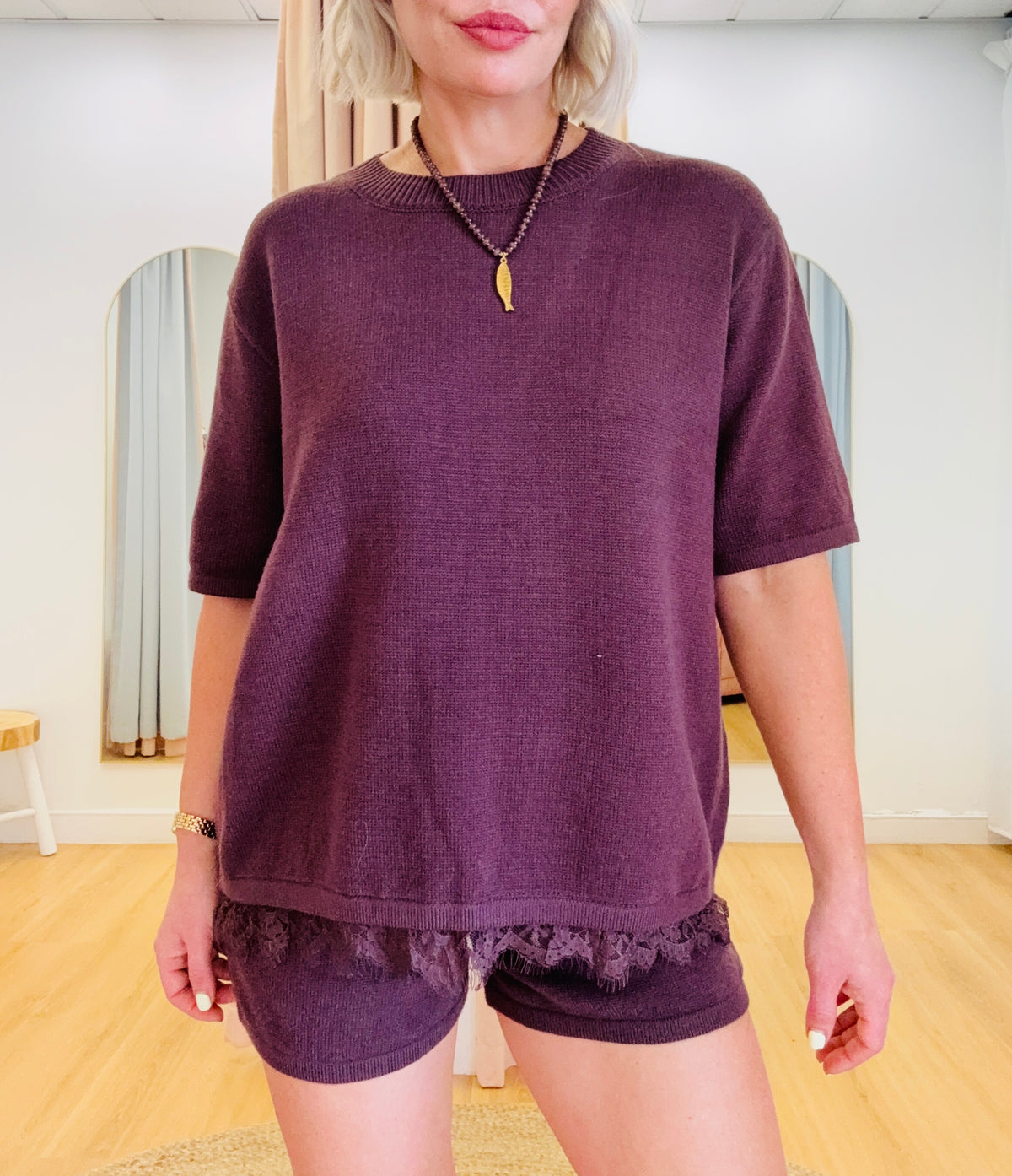 By Frankie/ Azura Knit Top- Chocolate