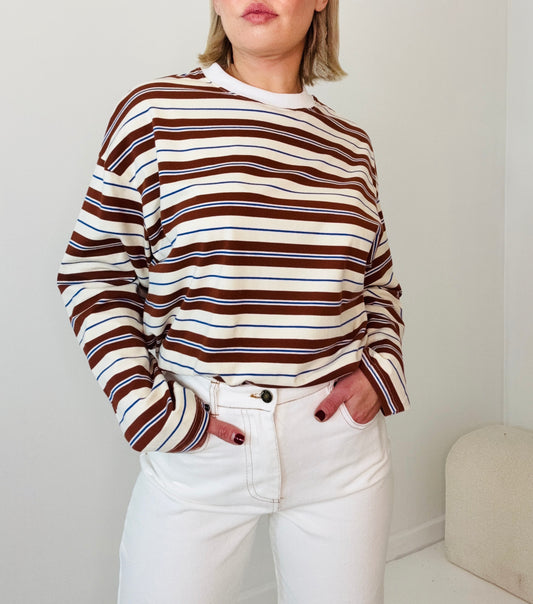Bonnie Long Sleeve- Wine/Cobalt