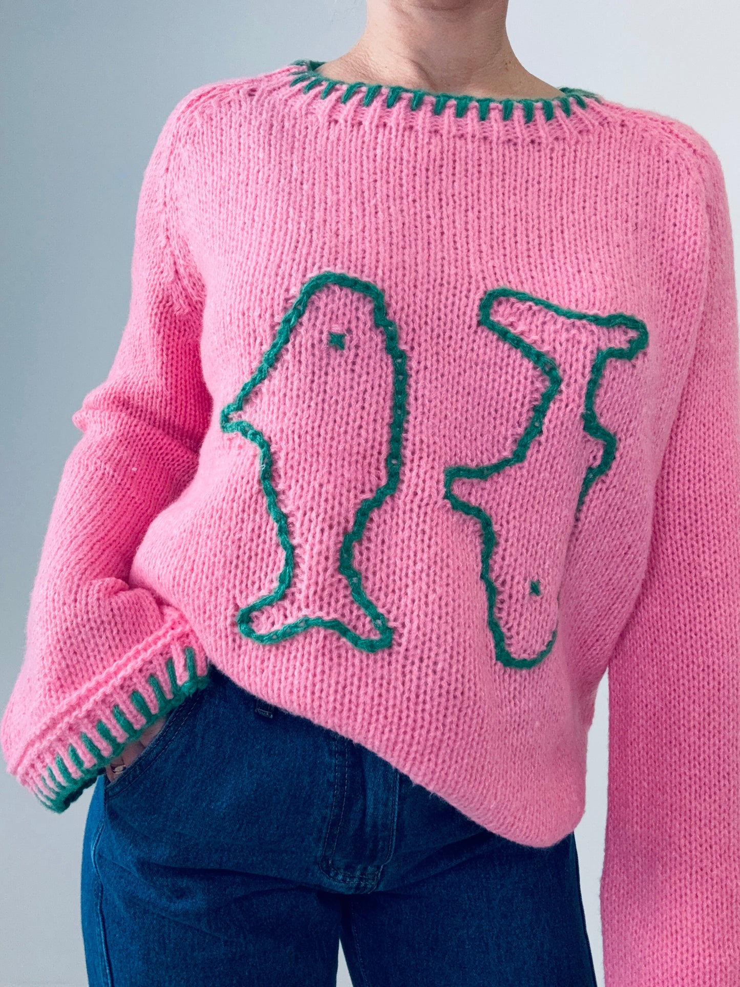 Luna knit -pink/Sage