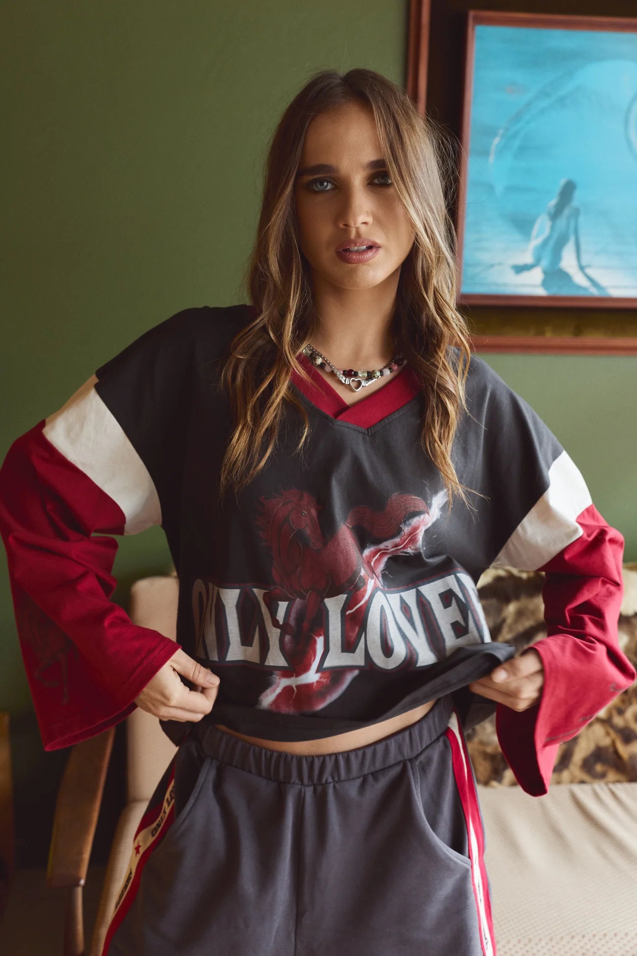 ONLY LOVERS LEFT- MUSTANG BOXY LONG SLEEVE TEE