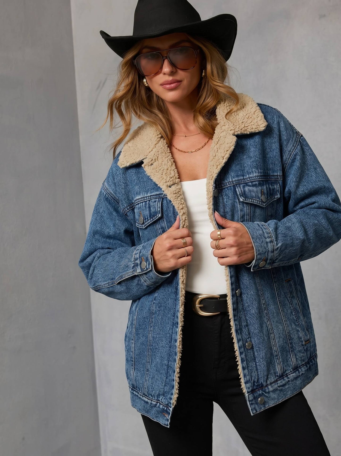 Hazel Fleece Lined Denim Jacket