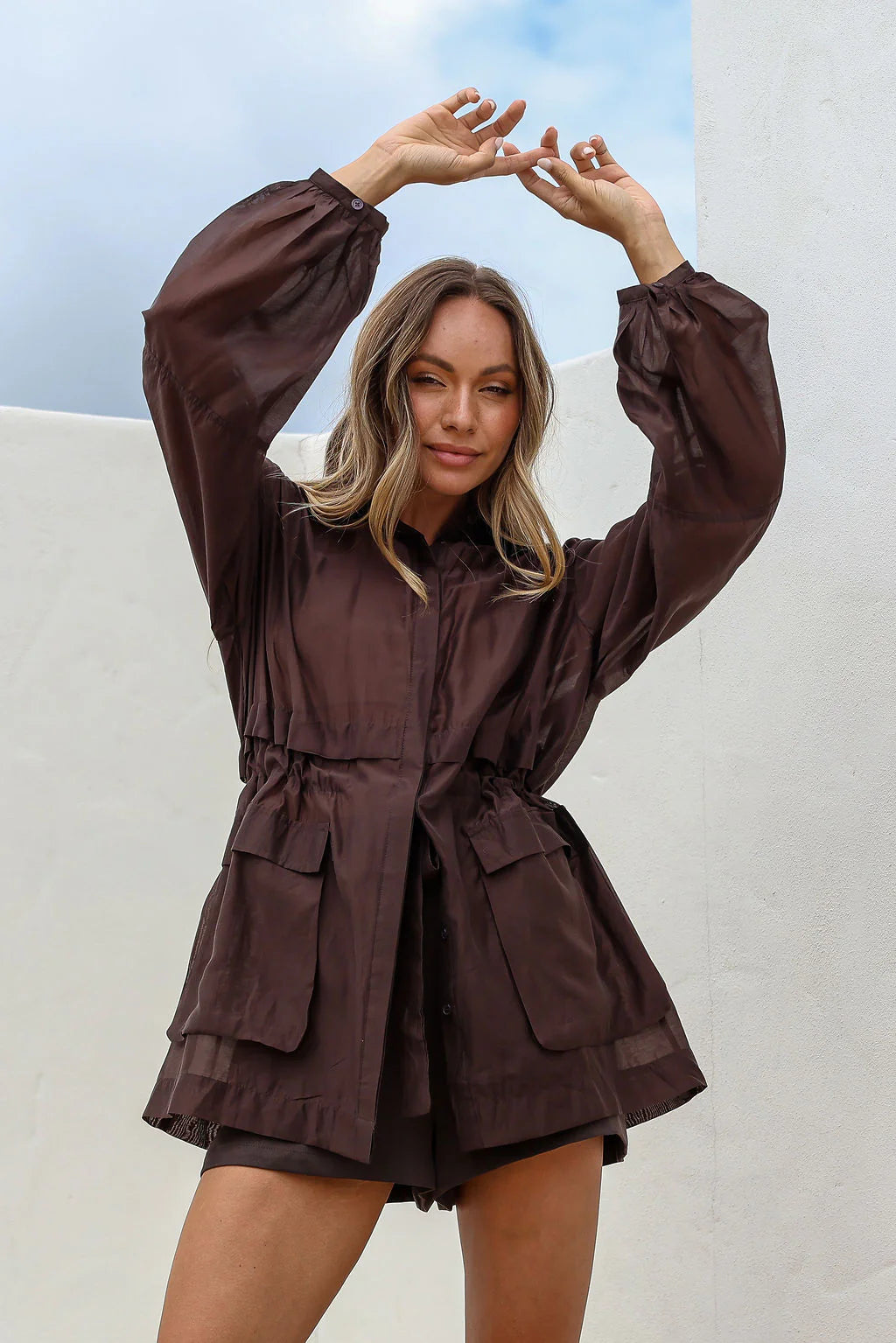 Sheer Anorak- Chocolate