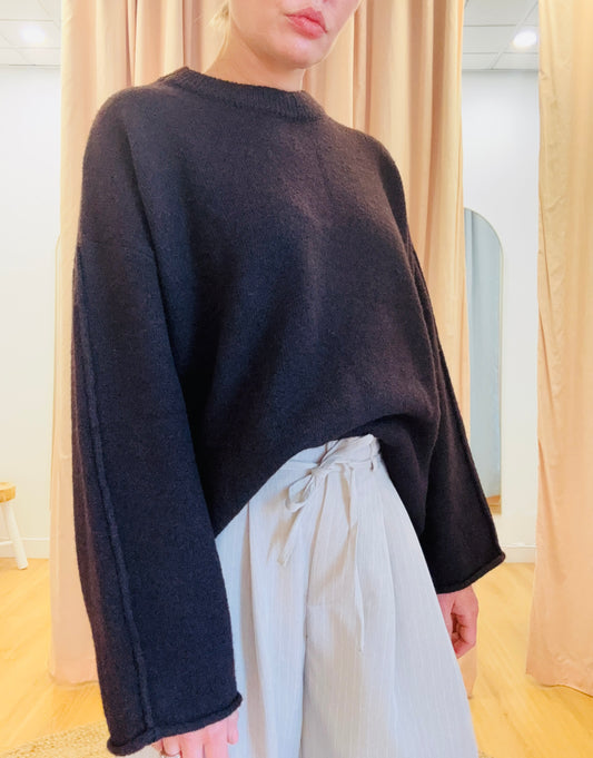 Quinn Oversized Knit- Chocolate