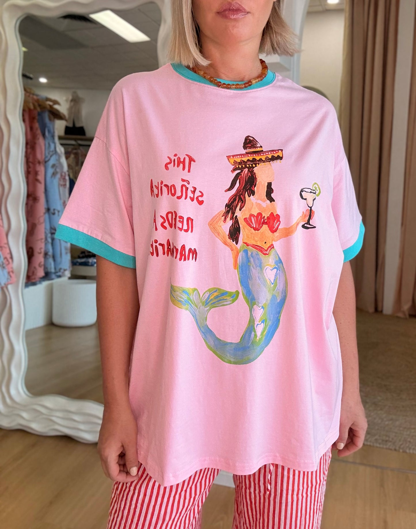 By Frankie/ Señorita Margarita Tee- Pink