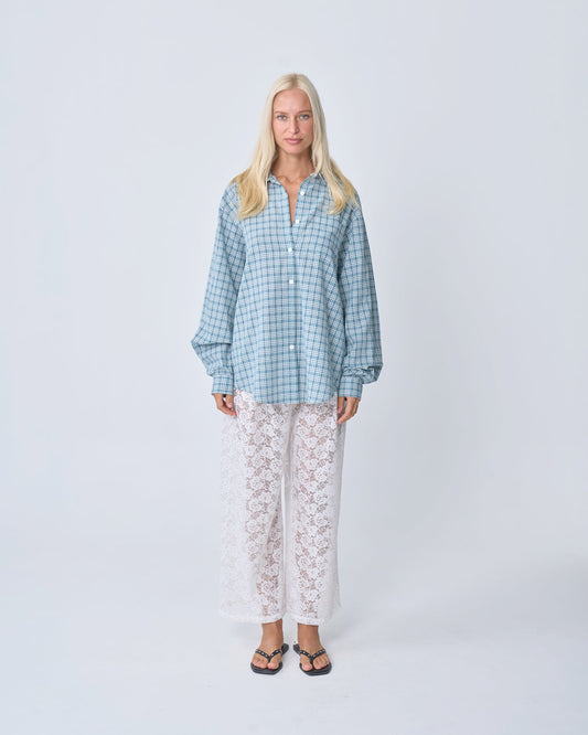 NEAR THE SEA- OVERSIZED SHIRT - BLUE PLAID