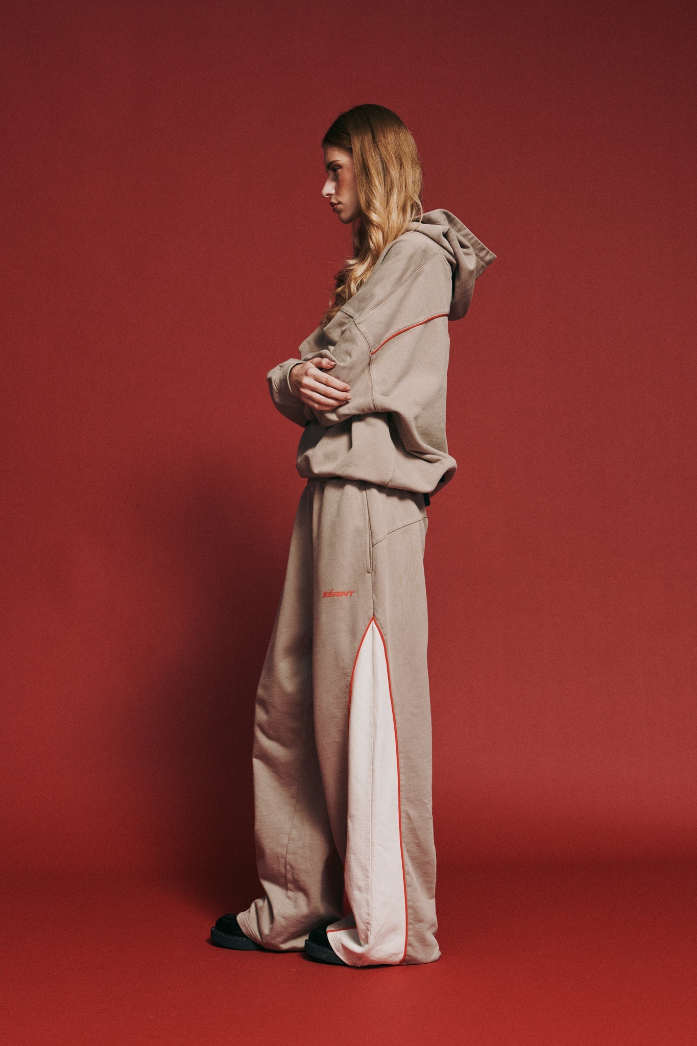 SSAINT-THE RIVAL TRACK PANT - ACID WASH BEIGE