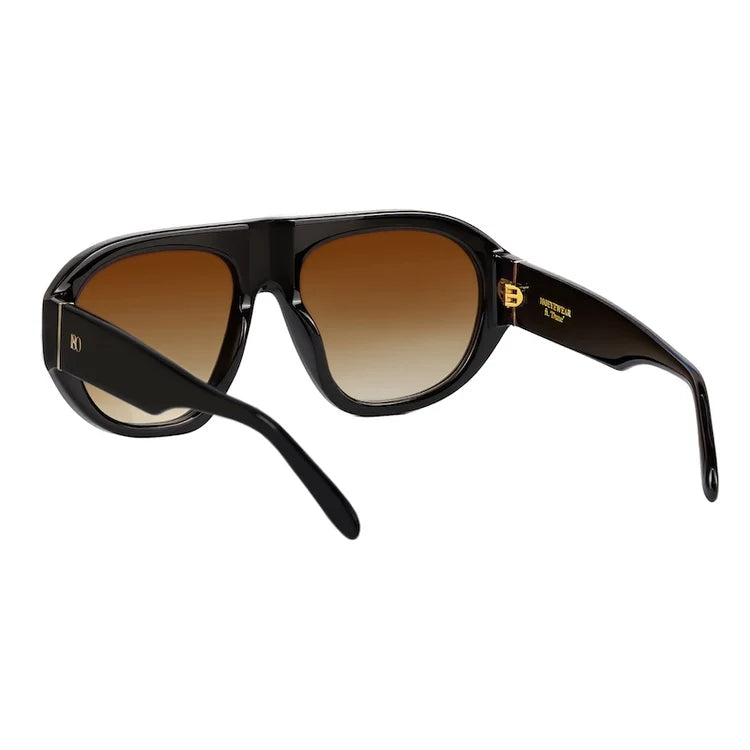 180 EYEWEAR- 'DUNE' FT. GLOSS BLACK W. BROWN GRADIENT LENS