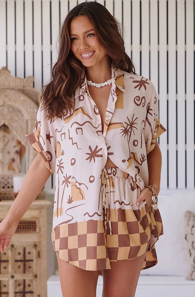 Tuscan sands Print Lola Shirt