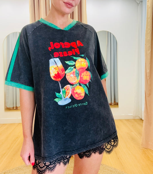 By Frankie/ Aperol Please Racer Tee- Acid/ Green