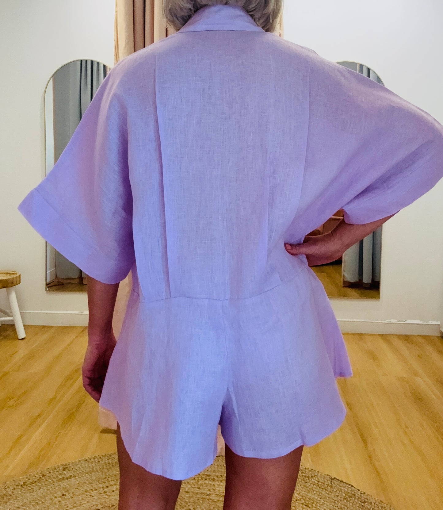Koa Linen Playsuit- Lilac