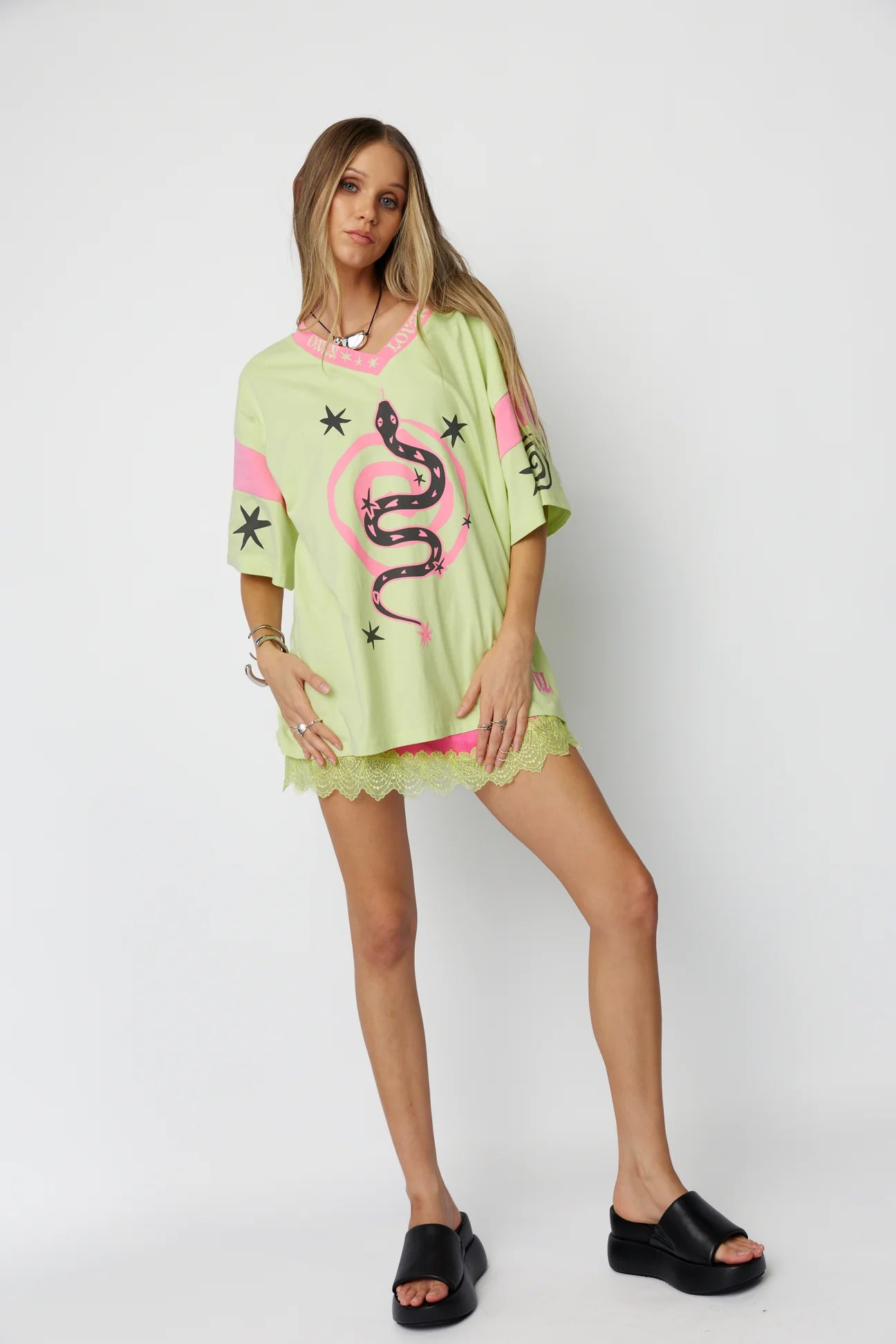 ONLY LOVERS LEFT-SERPENT TEE ~ LIME