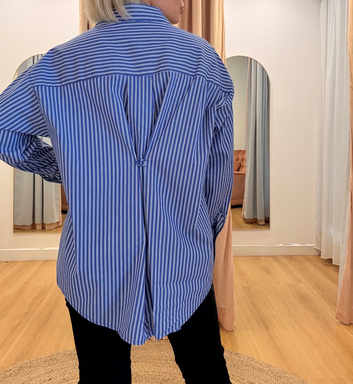 Blair Button Detail Shirt- Powder Blue
