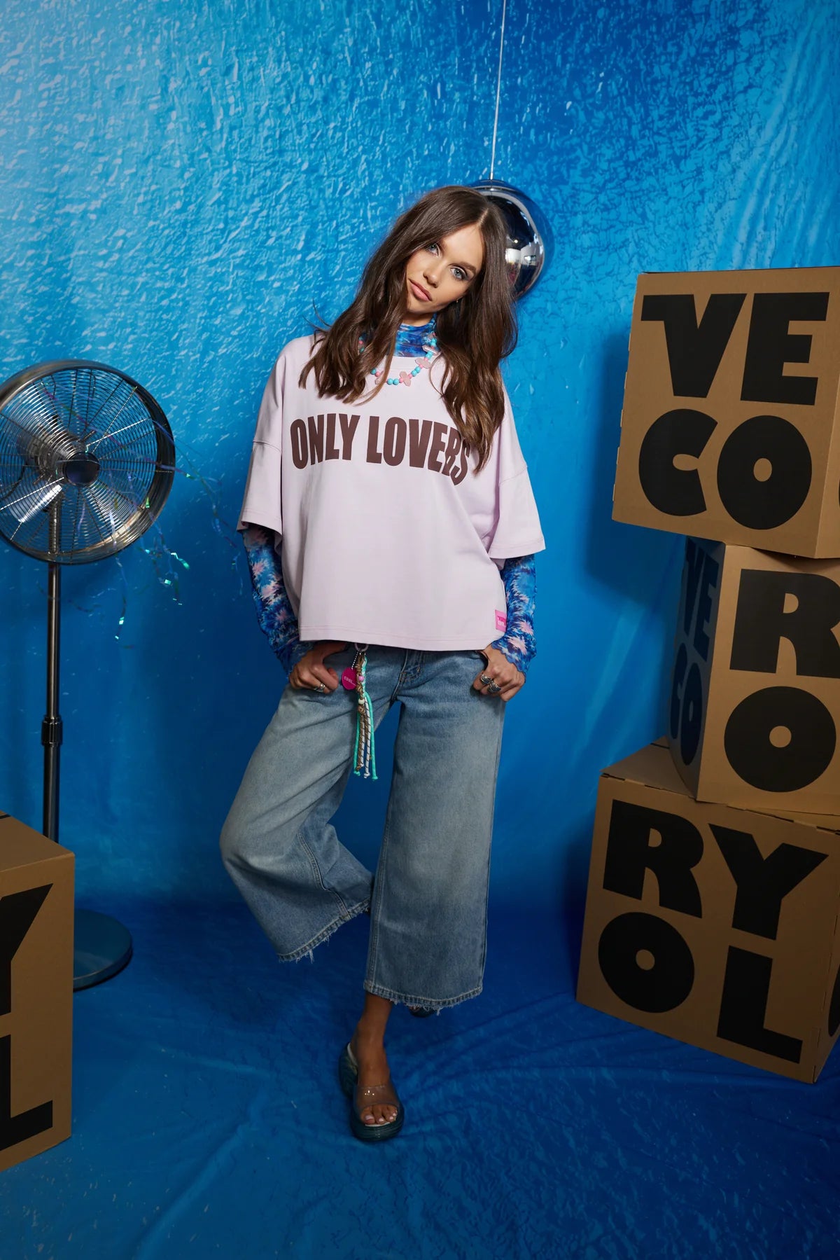 ONLY LOVERS LEFT-Replay Boxy Tee - Icy Lilac