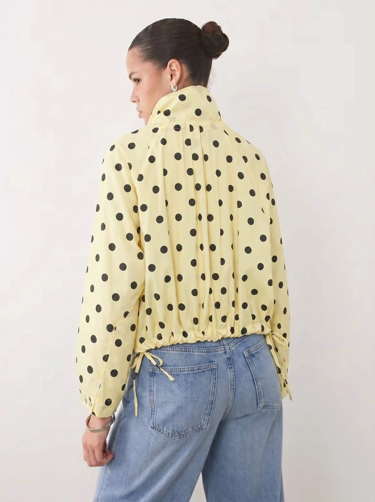 Mabel Polka Dot Bomber Jacket- Lemon