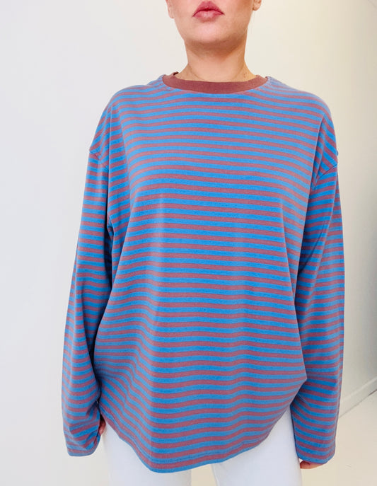 Bonnie stripe- purple/choc