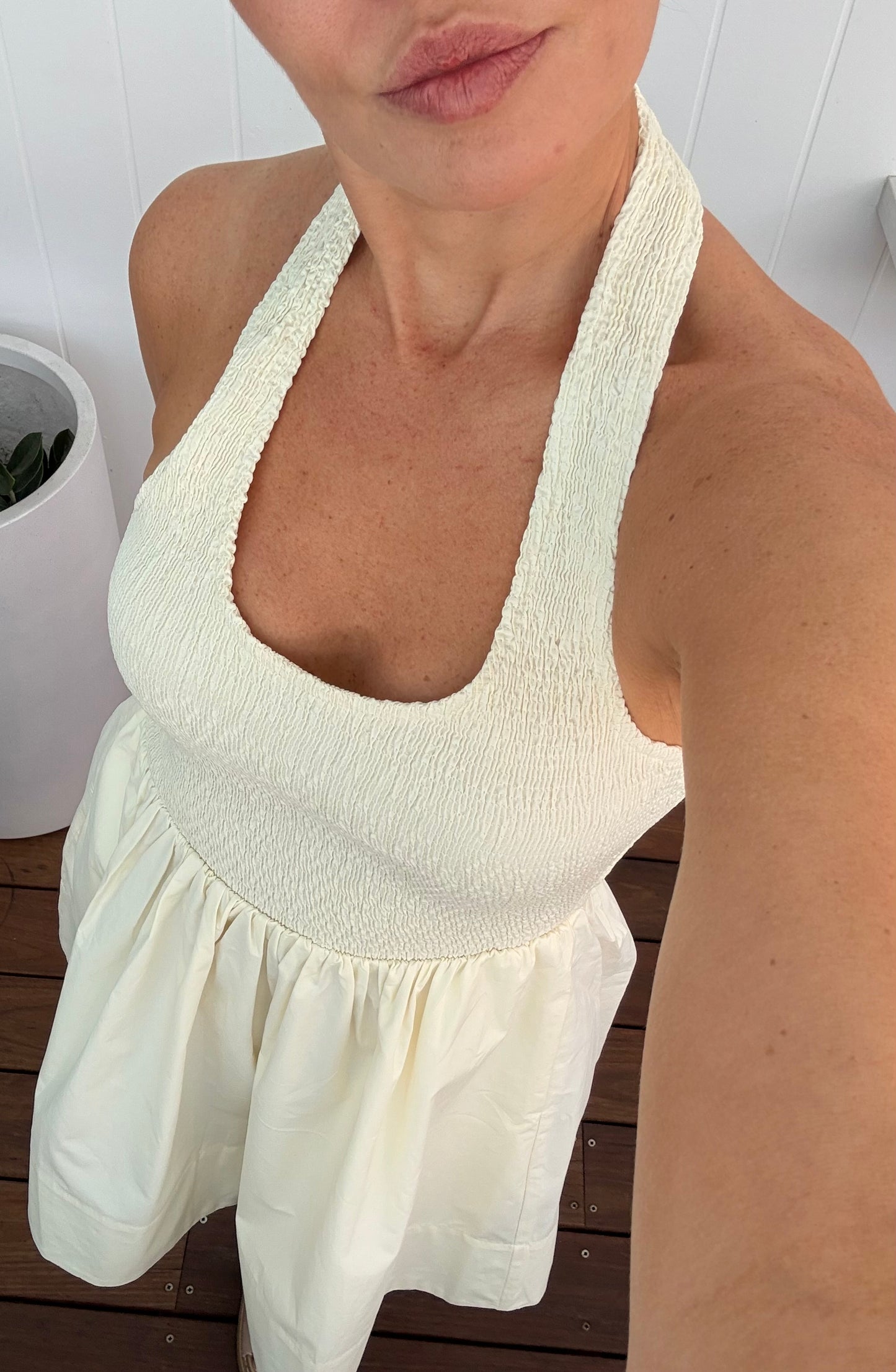 Bonnie Halter Dress- Butter