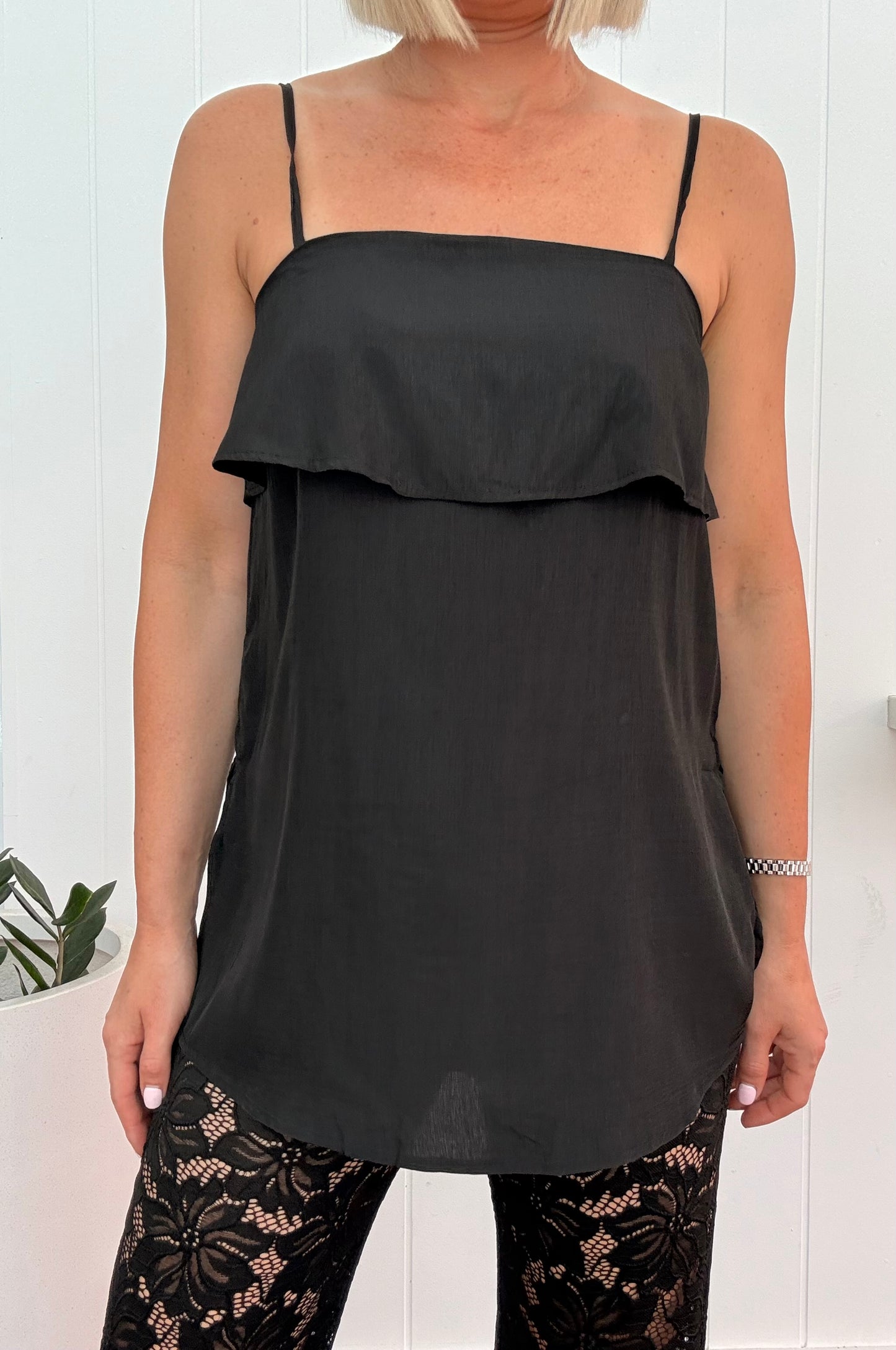 By Frankie/ Cami Lace Pant Set- Black