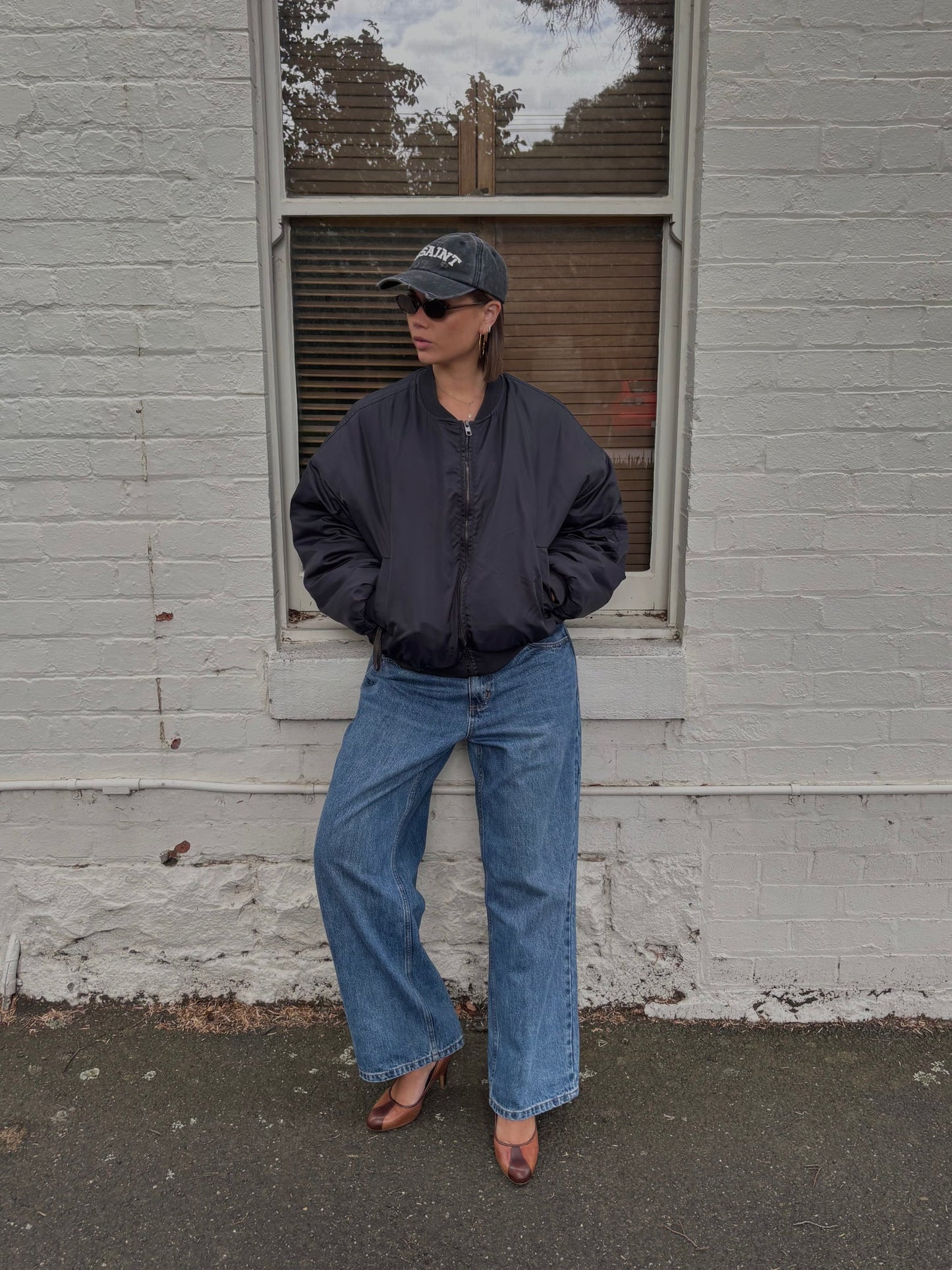 SŚAINT- SŚAINT LOGO CAP - BLACK & CREAM ACID WASH