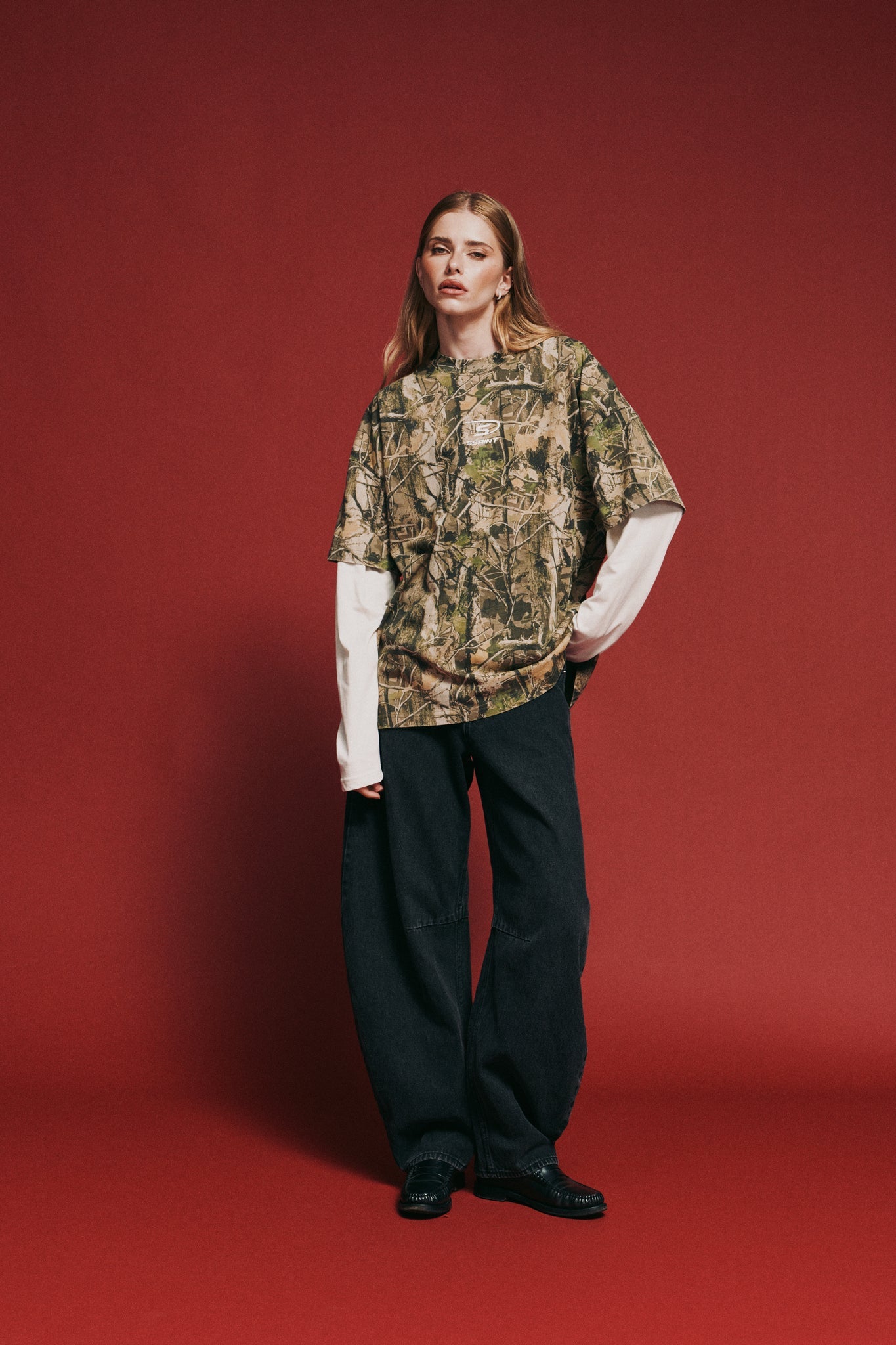 SSAINT-ROUND ONE LAYERED TEE - VINTAGE CAMO