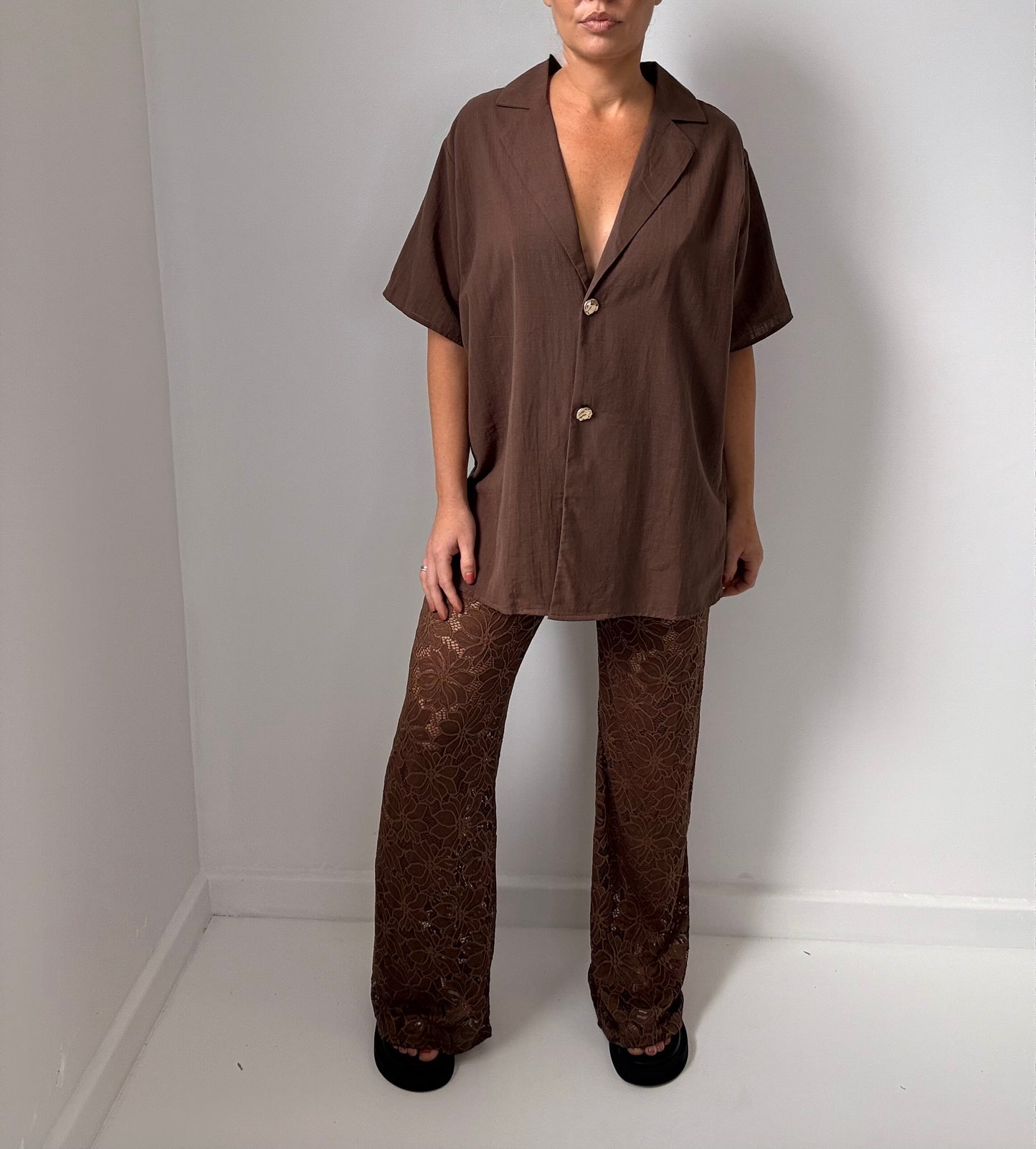 Lace Pant- Mocha