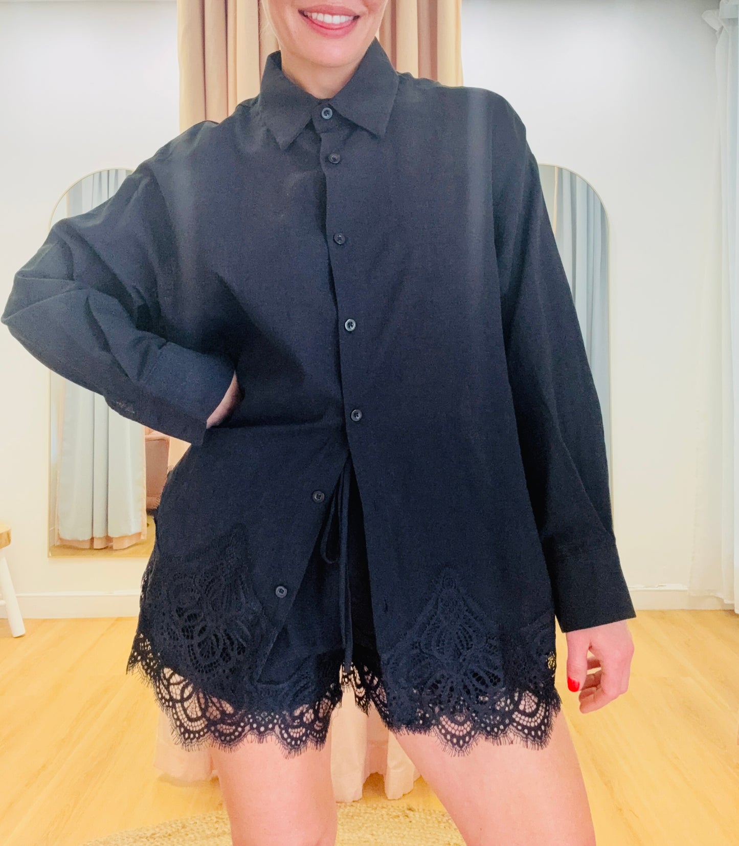 By Frankie/ Ivy Lace Shirt- Black