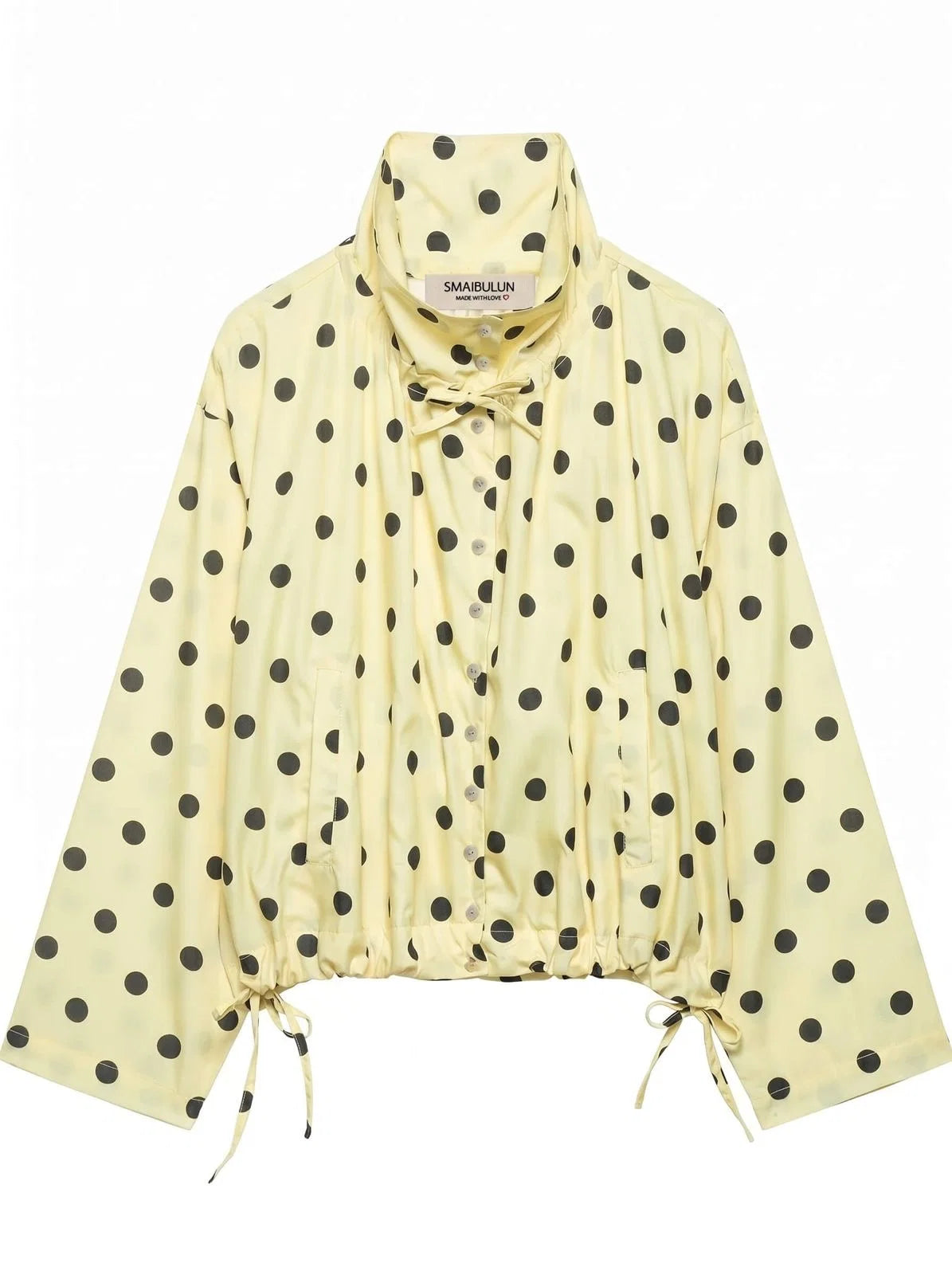 Mabel Polka Dot Bomber Jacket- Lemon