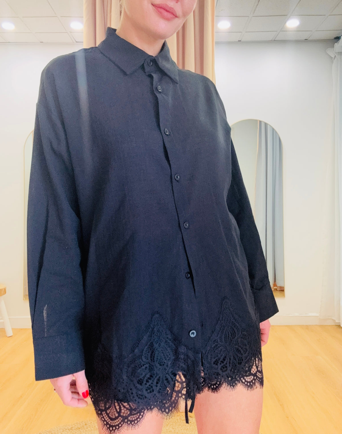 By Frankie/ Ivy Lace Shirt- Black