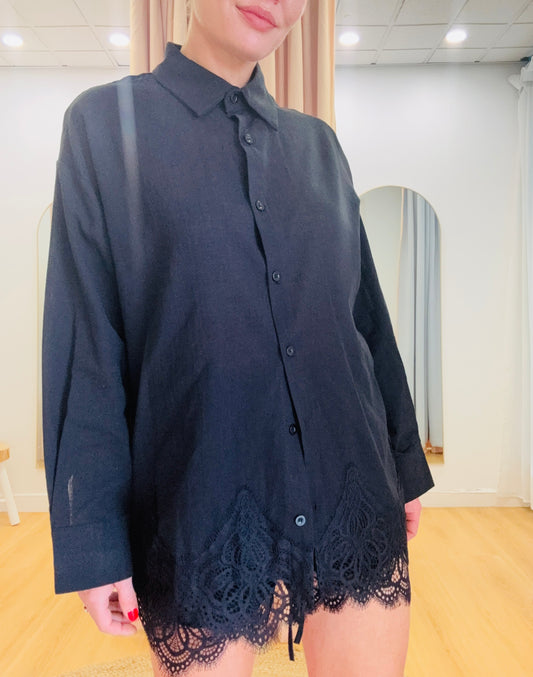 By Frankie/ Ivy Lace Shirt- Black