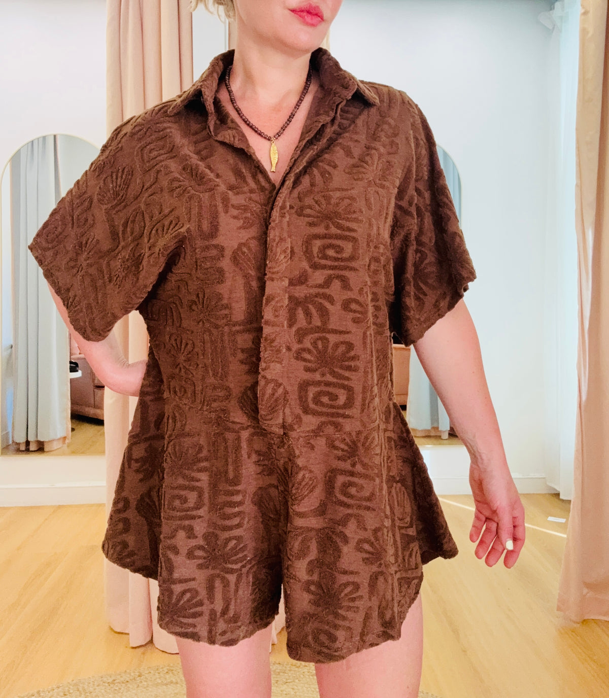 By Frankie/ Terry Playsuit- Chocolate