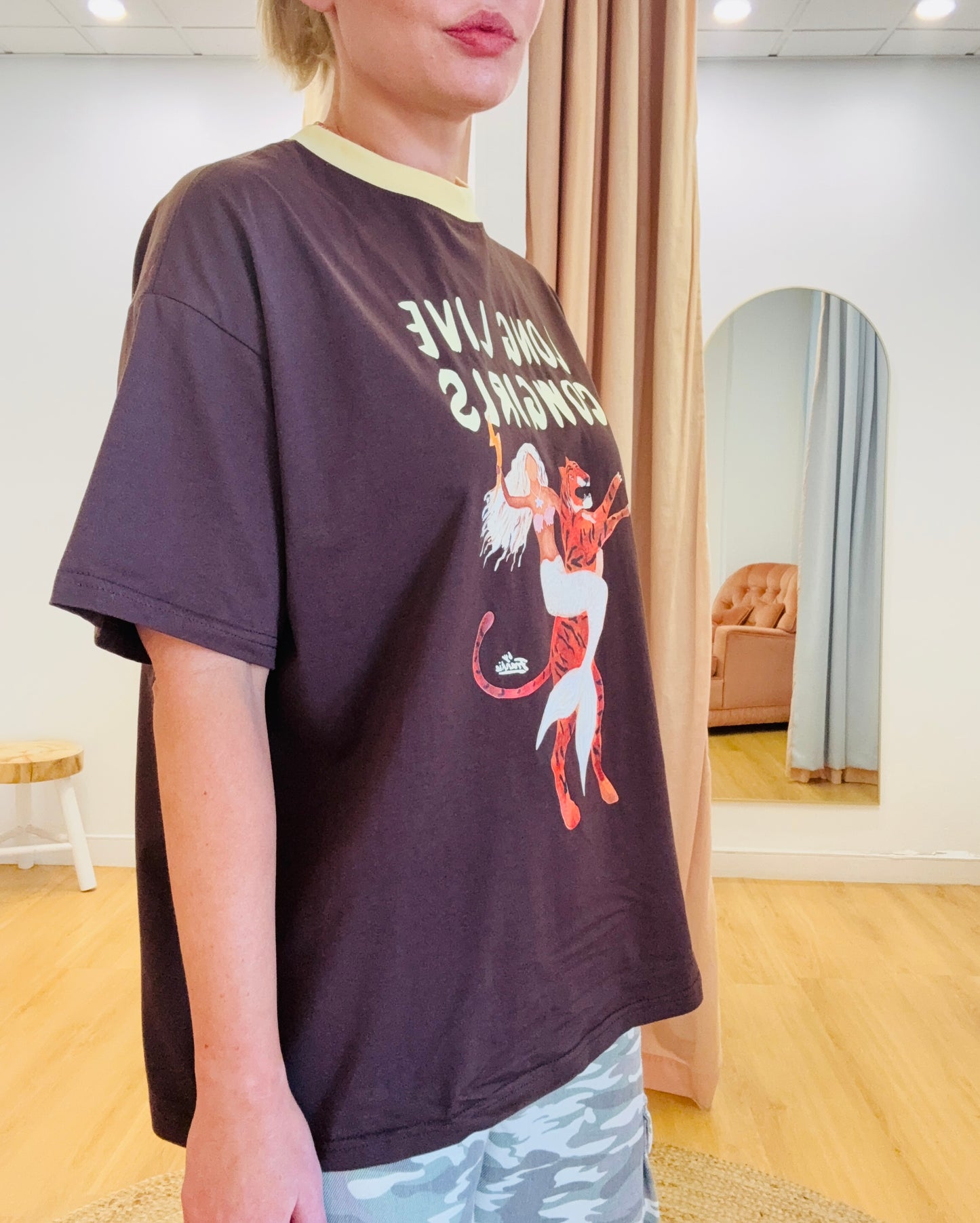 By Frankie/ Cowgirls Tee- Chocolate/ Lemon