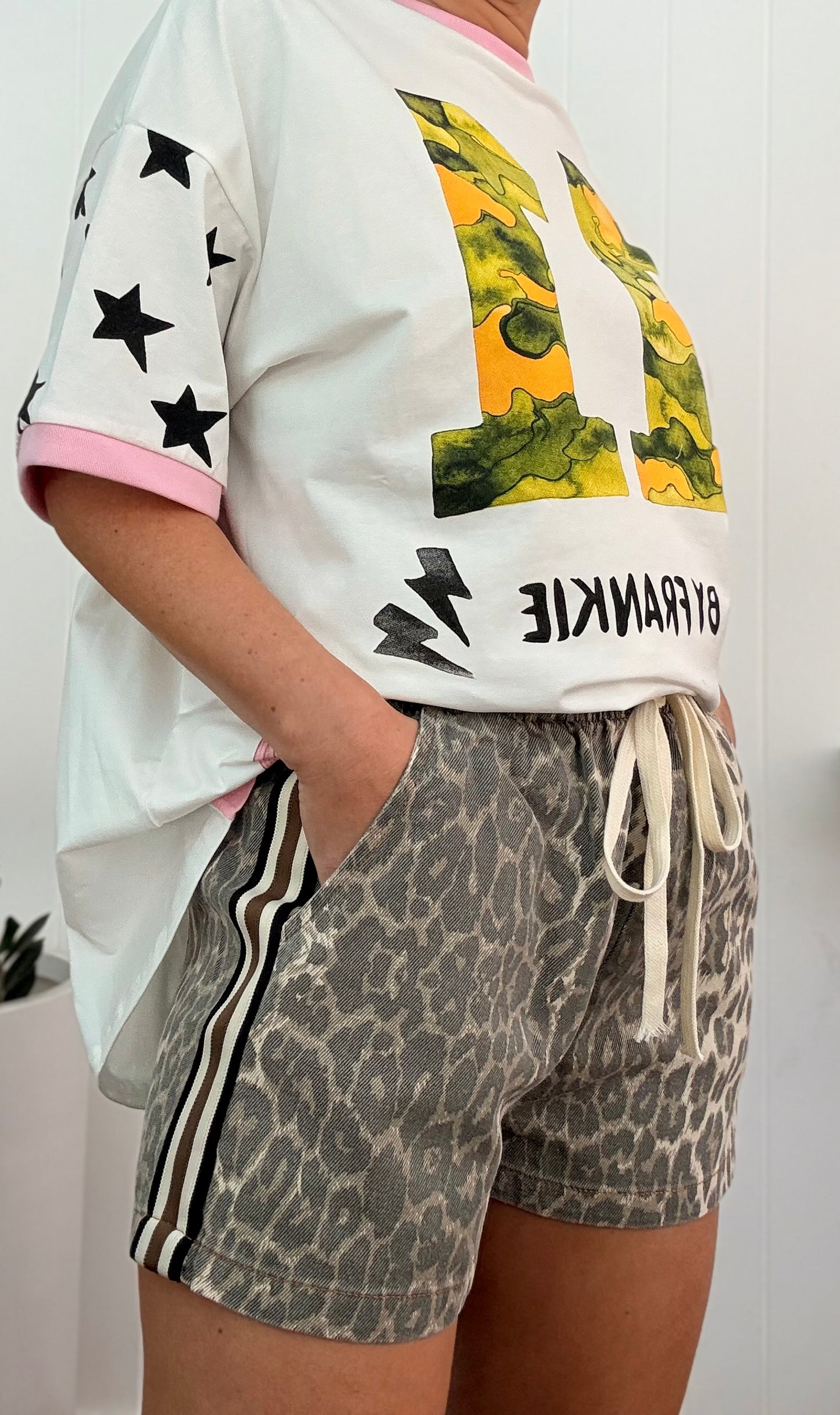 By Frankie/ Leopard Racer Short- Brown/Black stripe