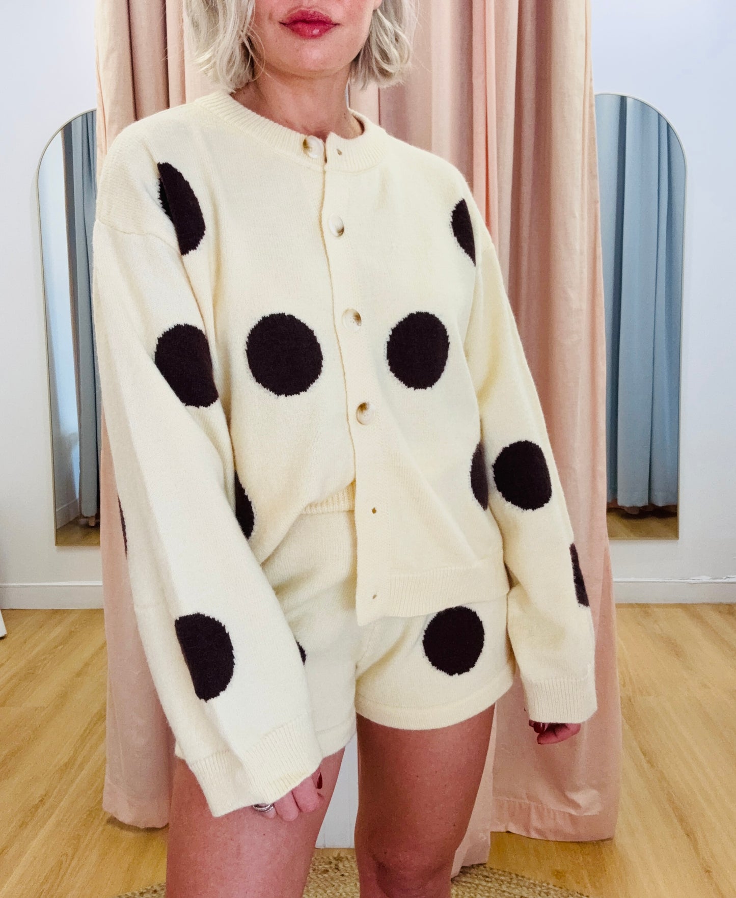 By Frankie/Hattie Knit Cardigan- Butter/ Chocolate