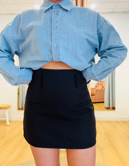 Billie Aline Mini Skort- Black