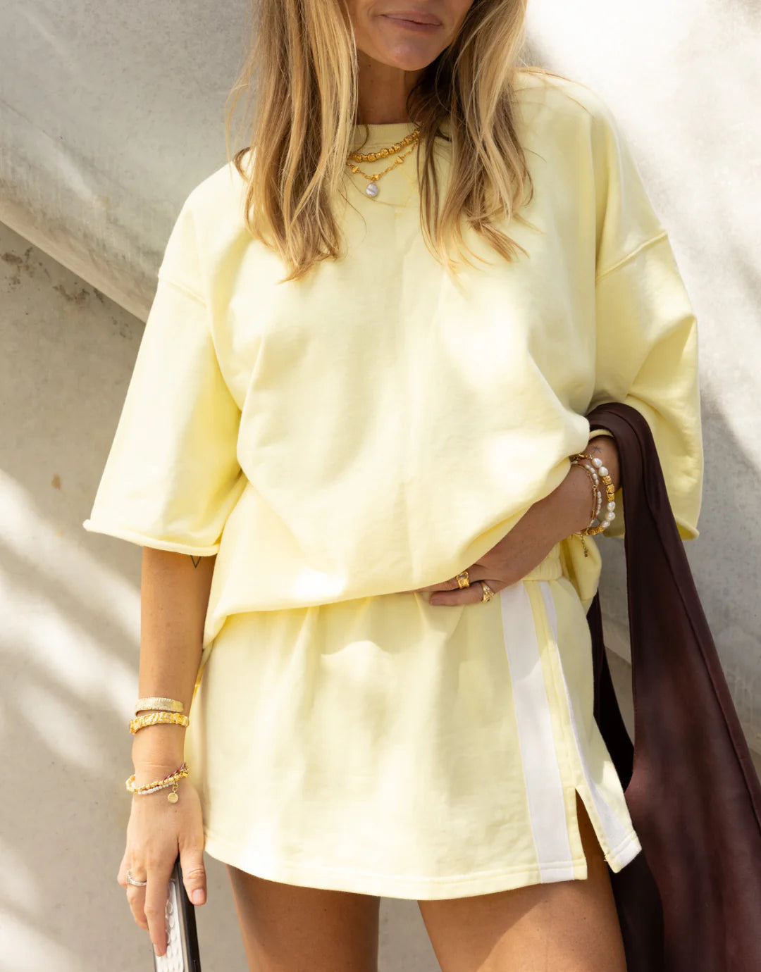 Luna Lane/ The Maya Mini Skirt-Lemon