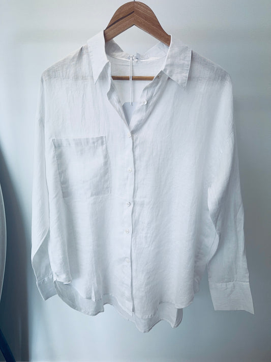 Lux Linen Top- White