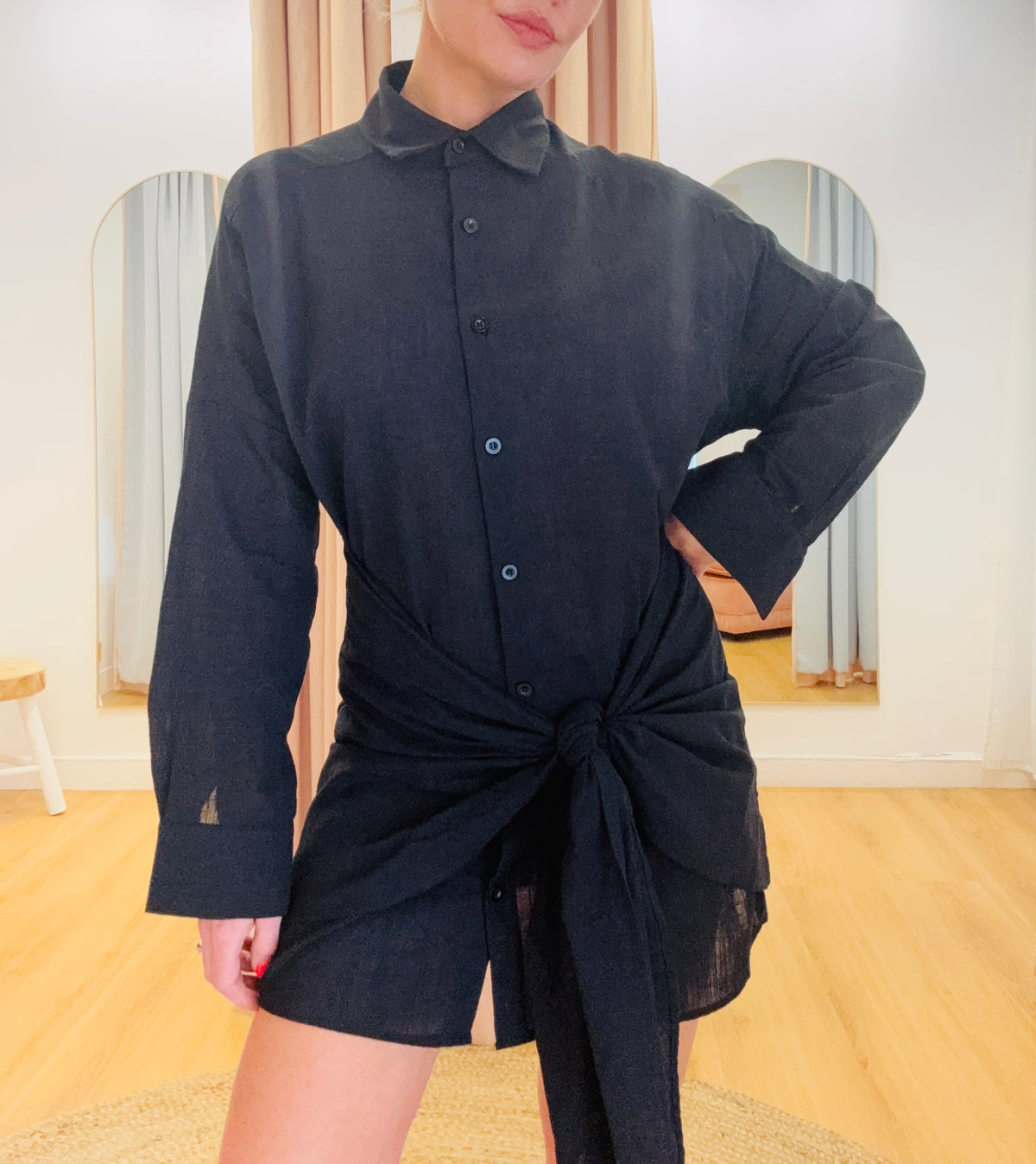 By Frankie/ Mila Shirt Dress- Black