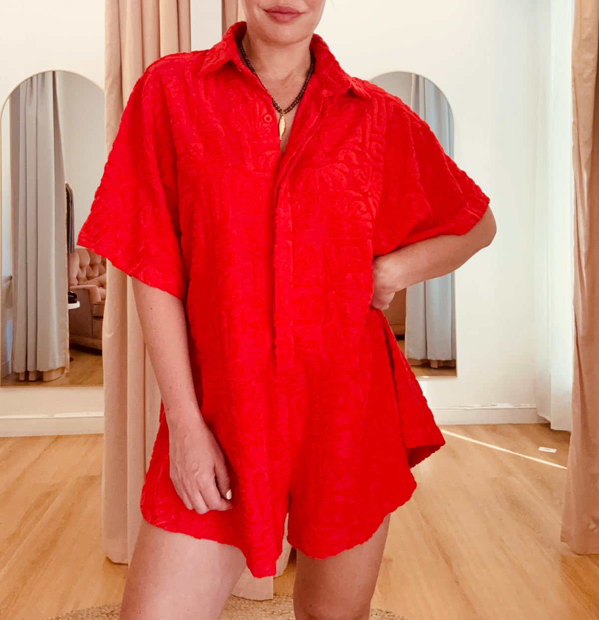 By Frankie/ Terry Playsuit- Red
