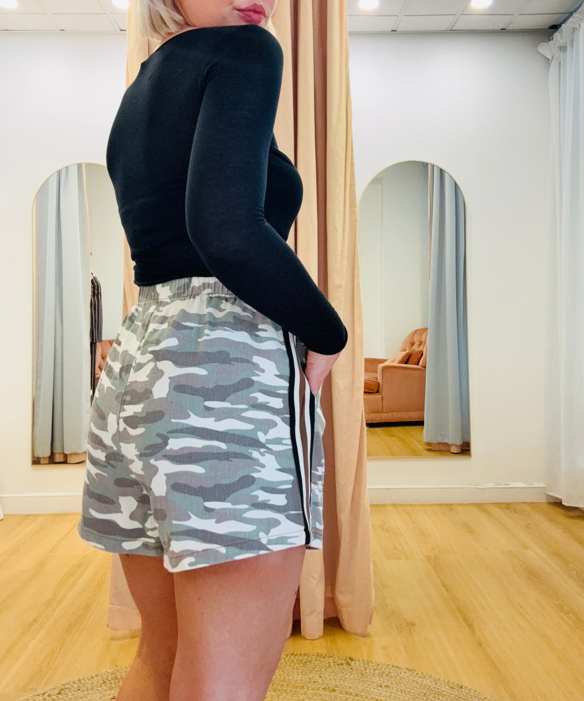 By Frankie/ Camo Racer Short- Light Wash