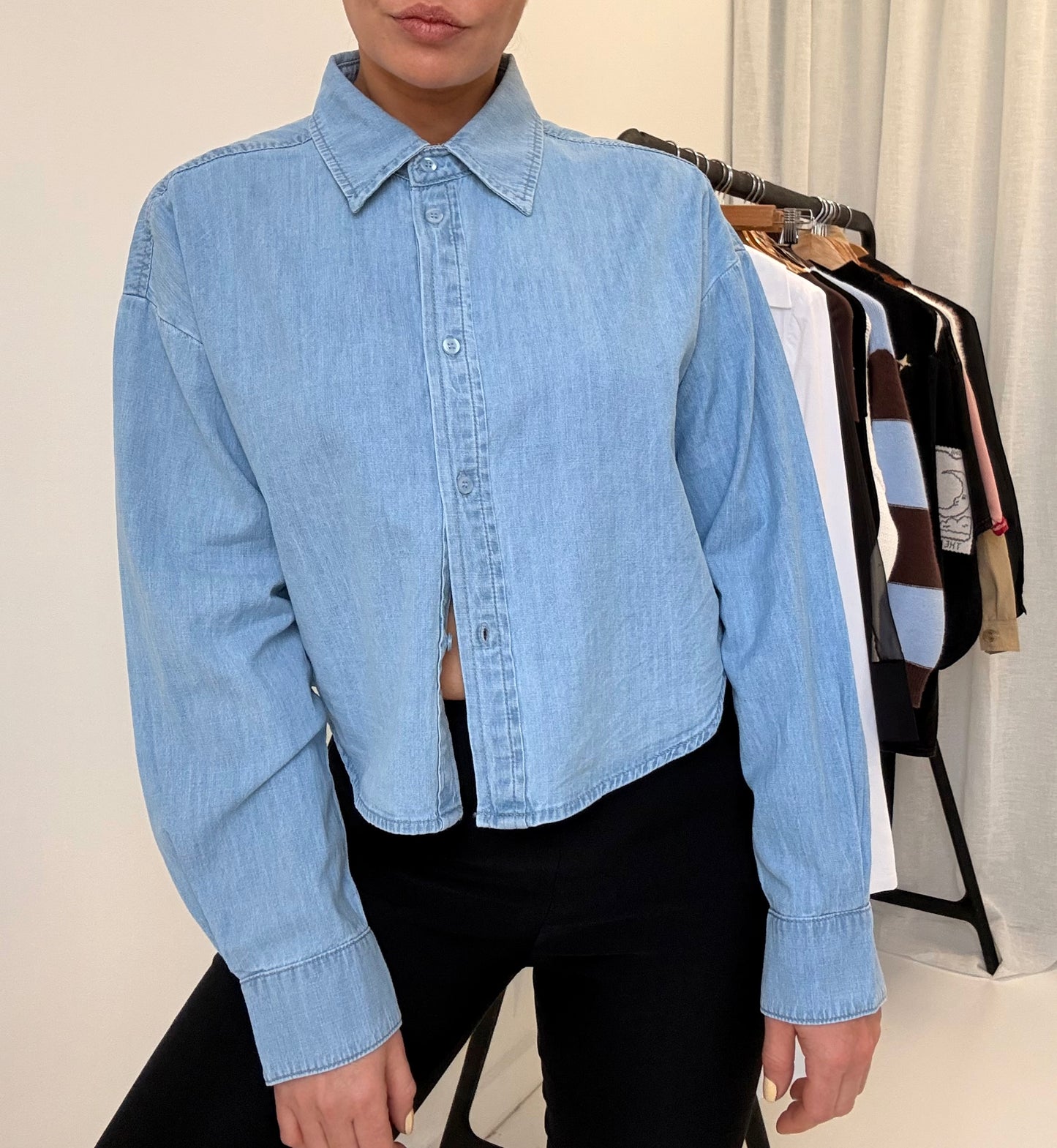 Muse Crop Denim Shirt